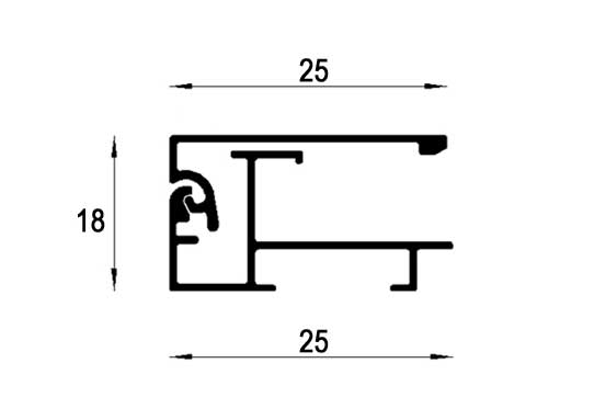 hình thiết kế của nhôm nắp bật phẳng 25mm