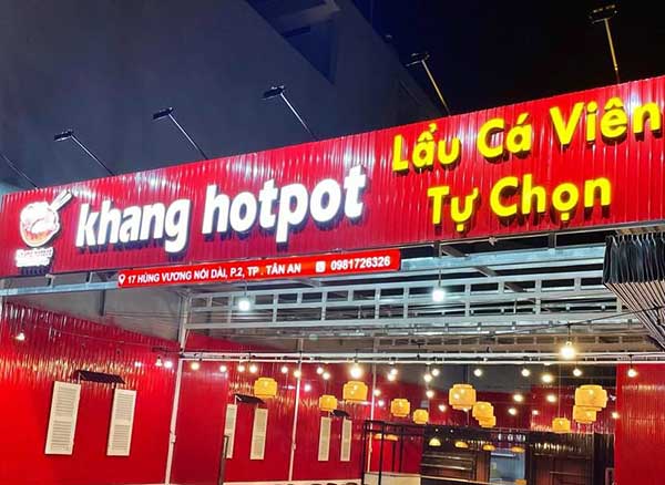 bảng hiệu quảng cáo chữ nổi lót tôn