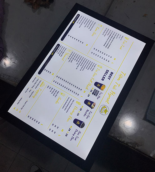 Hộp đèn siêu mỏng menu