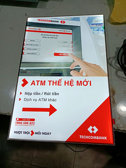 Hộp đèn quảng cáo siêu mỏng Techcombank