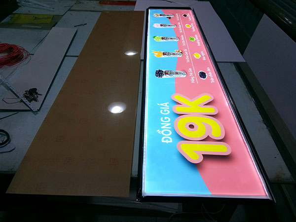 hộp đèn siêu mỏng nắp bật dạng chữ nhật