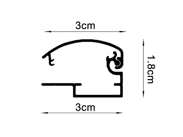 nhôm siêu mỏng nắp bật 3cm dạng cong