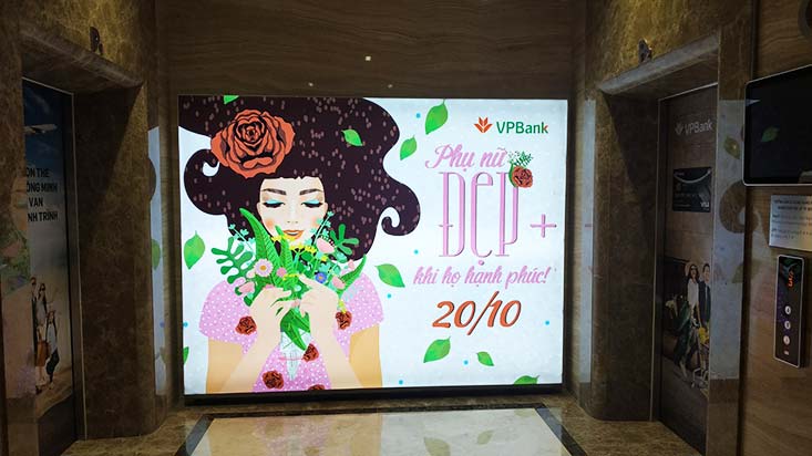 hộp đèn không viền nắp bật