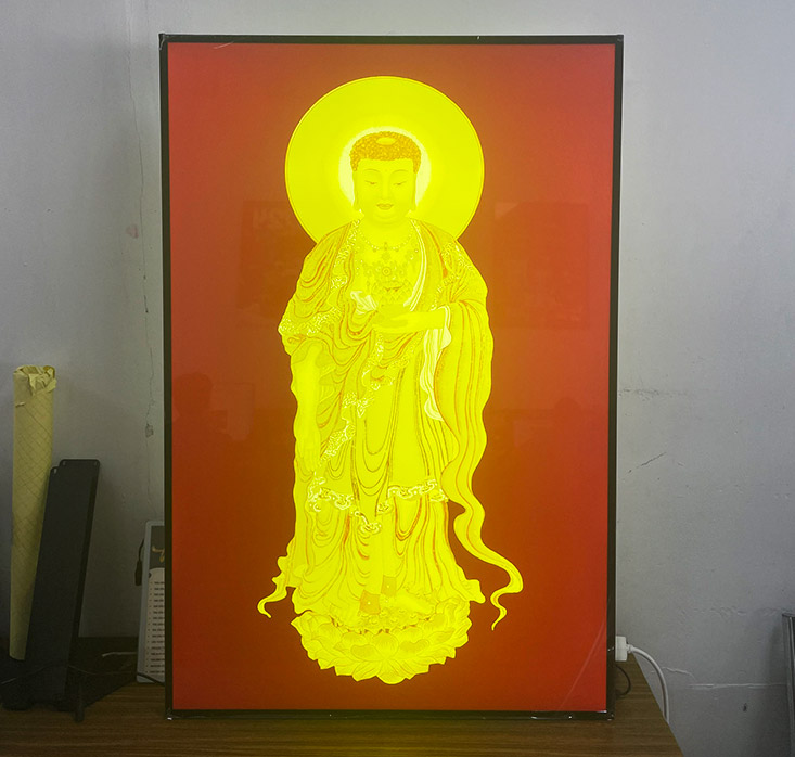 khung tranh đèn Phật giáo
