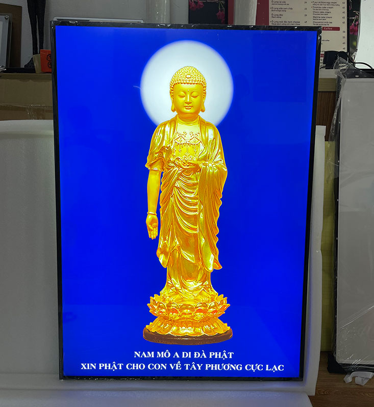 khung tranh đèn Phật giáo