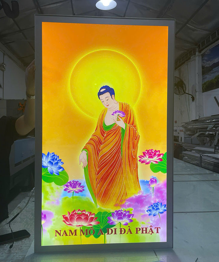 khung tranh đèn Phật giáo