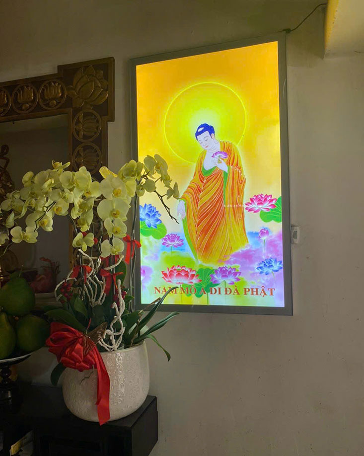 hộp đèn tranh Phật giáo