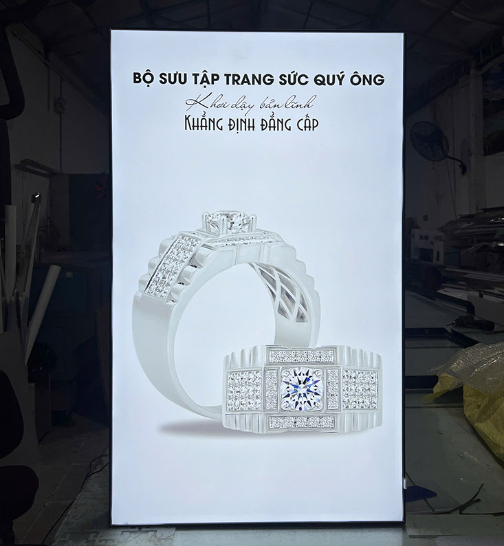 hộp đèn không viền nhét ron