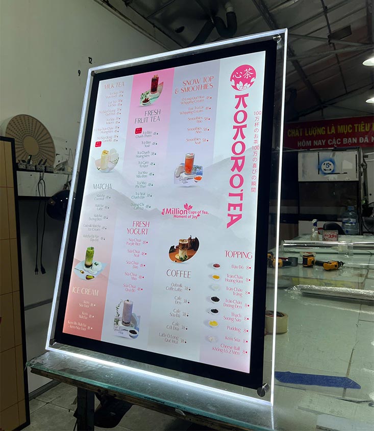 Hộp đèn quảng cáo chân kinh 5mm