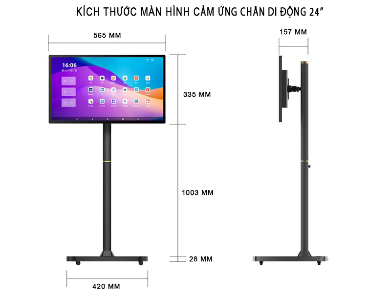 kích thước màn hình di động thông minh 24 inch