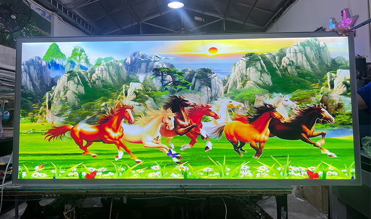 hộp đèn siêu mỏng nắp hít làm tranh treo tường phòng thùy trong gia đình