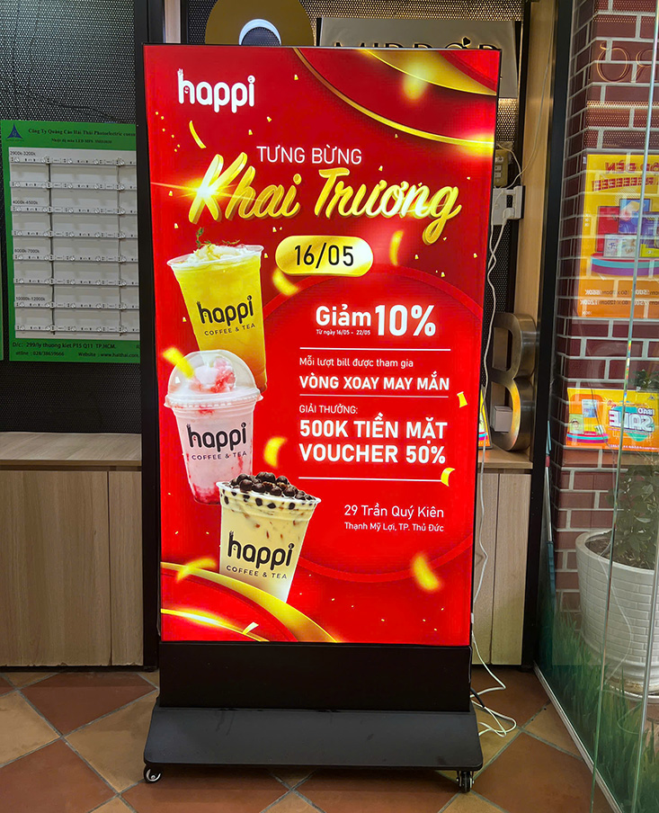 hộp đèn nhét ron hai mặt chân đứng 80x140cm 6
